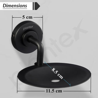 Plantex 304 Grade Stainless Steel Soap Holder/Stylish and Durable Soap Dish for Bathroom/Single Soap Tray/Bathroom Accessories - Daizy (Black)