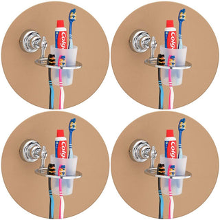 Plantex Platinum Stainless Steel 304 Grade Skyllo Tumbler Holder/Tooth Brush Holder/Bathroom Accessories(Chrome) - Pack of 4