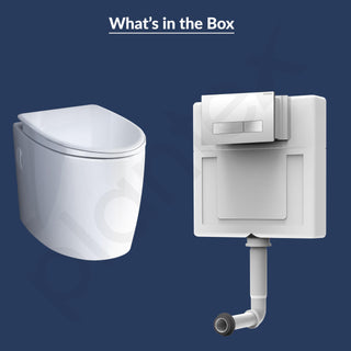 Plantex Polyethylene Wall Hung Commode for Toilet with Conceal Flush Tank/Dual Flush/Soft Closing Seat- (White)