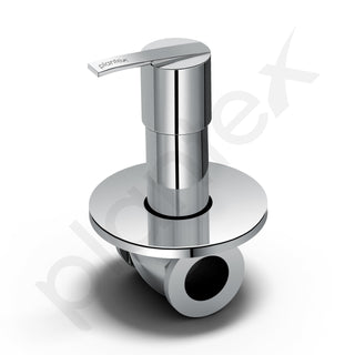 Plantex Pure Brass AQ-1406 Angular Concealed Stop Cock/Concealed Stop Valve Tap For Bathroom With Teflon Tape & Adjustable Brass Wall Flange - 15 mm (Mirror-Chrome Finish)