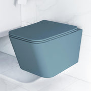 Plantex Imported Ceramic Commode/ Western Toilet/ Wall Hanging Commode for Bathroom with Soft Closing Toilet Seat Cover- P Trap (Harmony Blue)