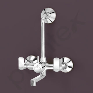 Plantex Wall Mixer 2 in 1 with L-Bend Connector and Water-Saving Aerator/Wall Mixer/Mixture Tap for Bathroom - (APS-1289 Chrome)