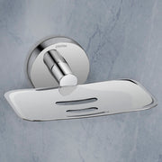 Plantex Smero Pure Brass Soap Dish/Stand/Holder for Bathroom & Kitchen/Bathroom Accessories - Circle (Chrome)