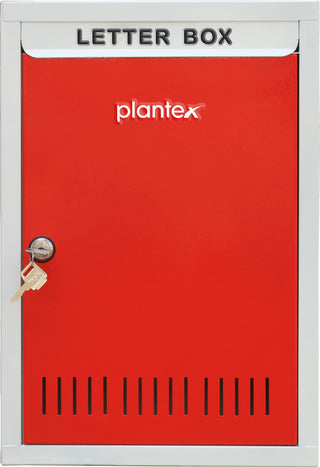 Plantex GI Steel Letter Box for Home/Suggestion Box for Office/Complaint Box/Mail Box/Post Box for Home Gate & with Secure Lock - (Red & Ivory) - Big Size Wall Mounted