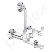 Plantex Pure Brass Wall Mixer for Bathroom 3 in 1 with L-Bend Provision for Overhead and Hand Shower with Water Saving Nozzle/ 7 Year Warranty by Plantex (ORN-219- Mirror-Chrome)