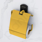 Plantex 304 Stainless Stee Toilet Paper Holder for Bathroom/Tissue Roll Holder for Washroom/Toilet Roll Holder for Bathroom Accessories - Parv (Gold & Black)