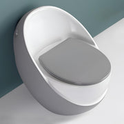 Plantex Imported Commode/Ceramic Rimless 2D Siphonic Flush Western Commode/Bathroom Commode with Soft Closing Toilet Seat Cover - S Trap (White & Grey)