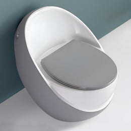 Plantex Imported Commode/Ceramic Rimless 2D Siphonic Flush Western Commode/Bathroom Commode with Soft Closing Toilet Seat Cover - S Trap (White & Grey)