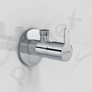 Plantex Pure Brass FLO-805 Angle Valve for Bathroom with Brass Wall Flange & Teflon Tape/Angular Stop Cock for Wash basin/Health Faucet- [Pack of 4 -Chrome]