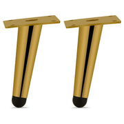 Plantex Heavy Duty Round 4 inch Spare Sofa Legs for Bed Furniture/Sofa Legs for Furniture Fitting/Table Legs/Sofa Leg Set of 2 pcs (Gold Finish)