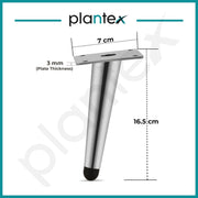 Plantex 6 Inch Sofa Legs for Bed Furniture/Sofa Legs for Table/Sofa Support Legs with Rubber Grip (Chrome, 8 Pcs)