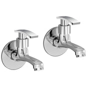 Plantex Bib Cock Water Tap for Bathroom with Water Saving Nozzle for Tap with Teflon Tape/Kitchen and Bathroom Accessories - Pack of 2 (Long Body-Chrome)