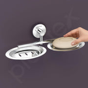Plantex Stainless Steel Double Soap Holder for Bathroom/Soap Stand/Dual Soap Dish/Soap Storage/Bathroom Accessories - (Chrome)