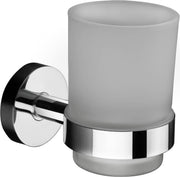 Plantex Smero Pure Brass ToothBrush and Paste Holder/Tumbler Holder/Toothpaste Holder/Bathroom Accessories - Circle (Chrome)