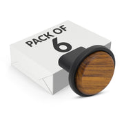 Plantex Knobs for Drawer/Round Drawer Knobs/Knobs for Cabinets/Pull-Push Knobs for Kitchen/Bedroom Drawer - Pack of 6 (Small, Black & Wood)