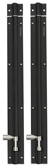Plantex Stainless Steel Tower Bolt/Tower Bolt for Home,Offices Doors and Windows/Tower Bolt for Main Door/Door Latch/Kundi/Chitakini/Door Latch for Windows - Pack of 2 (Black Finish, 12 inch)