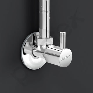 Plantex Angle Valve with Flanges and Teflon Tape/Pack of 2/Angle Cock for Bathroom and Kitchen - (Chrome)