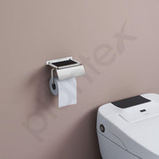 Plantex Stainless Steel Toilet Paper Holder/Toilet Paper Roll Holder/Tissue Paper Roll Holder with Mobile Stand for Bathroom Accessories - (Chrome)