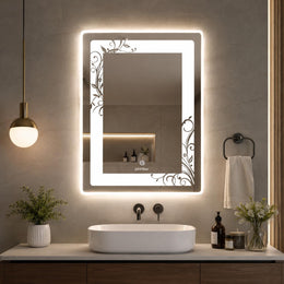Plantex Mirror with Light with 3 Tone/Designer Mirror for Living Room/Bedroom/Dressing Room - Rectangle Shape (18 X 24 Inch)