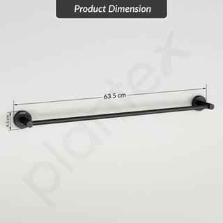 Plantex Stainless Steel Single Towel Rod for Bathroom/Towel Holder/Bathroom Hangers for Clothes/Bathroom Accessories (24 - Inch, Black)