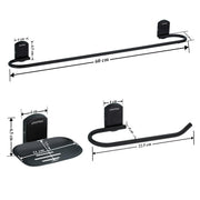 Plantex Parv 304 Grade Stainless Steel Towel Rod for Bathroom/Soap Holder/Napkin Ring/Bathroom Accessories - 3 Pcs Combo (Black)