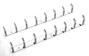 Plantex Wall Hooks for Hanging Cloth/Stainless Steel Towel Hangers/Bathroom Robe Hooks/Door Hangers/Wall Hook Rack/Hook Rail for Hanging Keys - 8 Hooks (Pack of 2, Chrome)