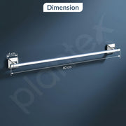 Plantex 304 Grade Stainless Steel Towel Holder/Hanger for Bathroom/Single Towel Rod/Bar/Stand/Bathroom Accessories - Pack of 1, Squaro (24 inch - Chrome)