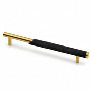 Plantex Stainless Steel & Aluminium Cabinet Handle/160mm Wardrobe Door Handle/Cupboard Pull-Push Handles for Home/Office - Pack of 1 (Black & Gold)