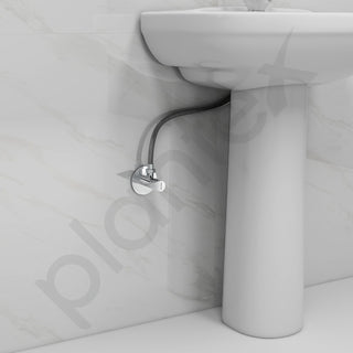 Plantex Brass Angle Valve with Wall Flange & Teflon Tape/Angle Cock/Angle valve for Bathroom with 7-Year Warranty - (PAC-1805 Nickel Chrome)
