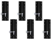 Plantex Stainless Steel 4-inch Tower Bolt/Tower Bolt for Home,Offices Doors and Windows/Tower Bolt for Main Door/Wardrobe Door Latch/Kundi/Chitakini/Door Latch for Windows (Black Finish, Pack of 6)