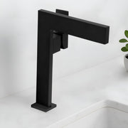 Plantex Single Lever Basin Mixer Tap/Pure Brass Pillar Tap for Wash Basin/Hot and Cold Water Tap for Basin - (7877-Black)