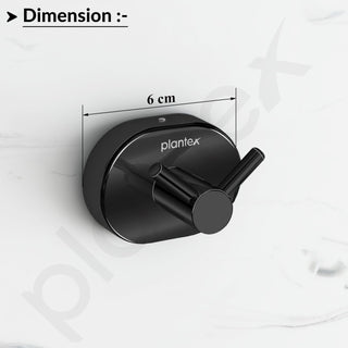 Plantex J4 Stainless Steel Clothes Hanger for Wall/Hangers for Bathroom/Robe Hook/Bathroom Accessories (PVD Black Finish) Onix