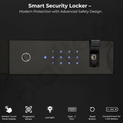 Plantex Safe Locker for Home/55 litre Safety Locker Box with Biometric Fingerprint, Touchscreen & Emergency Key/Tijori with External Power Backup - (Black)