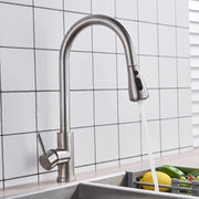 Plantex Designer 304 Stainless Steel Kitchen Faucet with 360° Swivel Spout/Single Handle Pull Out Kitchen Faucet-(Matt)