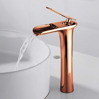 Plantex Designer Pure Brass High Neck Pillar Water Tap for Wash Basin/Single Handle Hot & Cold Basin Mixer (PVD-Choco)