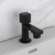 Plantex Pillar Tap for Wash Basin with Water Saving Aerator and Brass Spindle/Quarter Turn Basin Tap with Teflon Tape/Pillar Cocke for Wash Basin - Pack of 1 (Black)