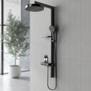 Plantex Haven Shower Panel for Bathroom with Piano Switches & Temperature Display/Rainfall Showerhead with Waterfall Outlet/Hand Shower with Hose Pipe & Clamp - (6013-GA)
