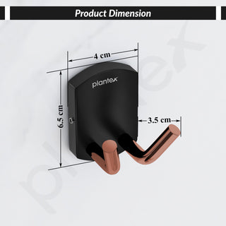 Plantex 304 Grade Stainless Steel Robe Hook/Cloth-Towel Hanger/Door Hanger Hook/Bathroom Accessories (Parv - Rose Gold & Black)
