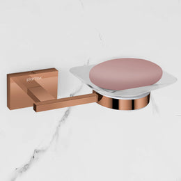 Plantex 304 Grade Stainless Steel Square Shape Wall Mounted Soap Holder/Soap Stand/Soap Case/Bathroom Accessories - Benz (Rose Gold)