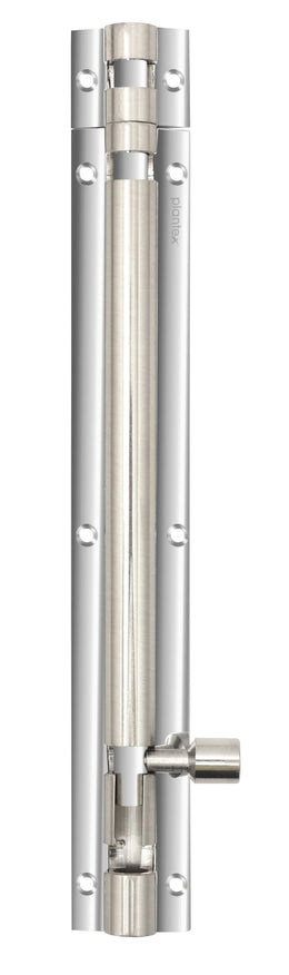 Plantex Heavy Duty 8-inch Joint-Less Tower Bolt for Wooden and PVC Doors for Home Main Door/Bathroom/Windows/Wardrobe - Pack of 1 (703, Silver & Chrome)