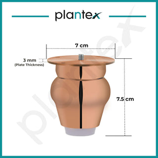 Plantex 3 Inch Sofa Legs for Bed Furniture/Sofa Legs for Table/Sofa Support Legs with Rubber Grip (Rose Gold, 6 Pcs)