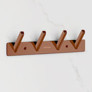 Plantex Wall Hooks for Hanging Cloth/Stainless Steel Towel Hangers/Bathroom Robe Hooks/Door Hangers/Square Wall Hook/Hook Rail for Hanging Keys - 4 Hooks (Pack of 1, PVD Rose Gold)