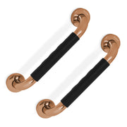Plantex 304 Stainless Steel Grab Bar for Toilet with Grip/13 inch Anti-Slip Handle for Bathroom Support - Pack of 2 (Rose Gold & Black)