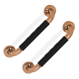 Plantex 304 Stainless Steel Grab Bar for Toilet with Grip/13 inch Anti-Slip Handle for Bathroom Support - Pack of 2 (Rose Gold & Black)