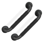 Plantex 304 Stainless Steel Grab Bar for Toilet with Grip/13 inch Anti-Slip Handle for Bathroom Support - Pack of 2 (Black)