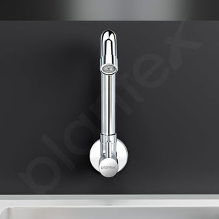 Plantex Sink Tap for Kitchen Basin/Wall Mount Kitchen Sink Tap with Wall Flange and Water Saving -(MKS-1277-Chrome)