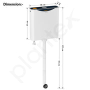 Plantex Flush Tank for Toilet with 10 Ltr Water Capacity/Dual Flushing Cistern for Bathroom/Polypropylene Toilet Flush Tank - Pack of 1 (Boss, Navy Blue & White)
