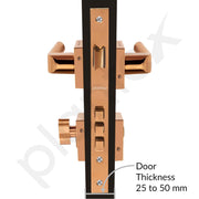 Plantex Polished Brass Heavy Duty Door Lock - Main Door Lock Set with 3 Keys/Mortise Door Lock Knob for Home/Office/Hotel (7110 - Pvd Choco)