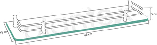 Plantex Premium Transparent Bathroom Glass Shelf/Glass Shelf for Living Room/Bathroom & Kitchen Accessories- (Polished, 18x6 Inches) - Pack of 1