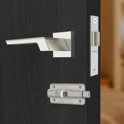 Plantex Heavy Duty Door Lock â€“ Bathroom Door Lock/Mortise Keyless Handle Set for Home/Bathroom/Store Room/Balcony/Office with Baby Latch â€“ (7066 â€“ Satin White & Chrome Finish)